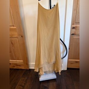 Vintage Yolanda Arce Gold Silk Chiffon Maxi Skirt